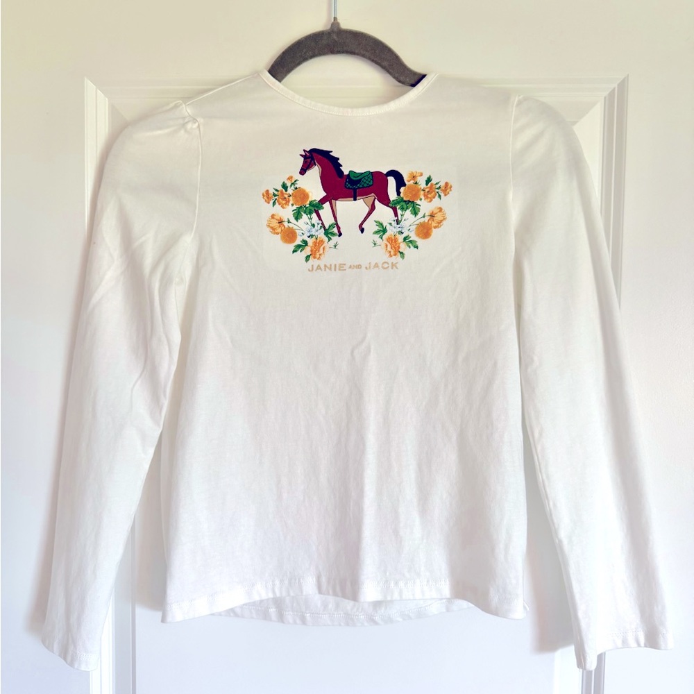 Janie and Jack girls horse top size 12
